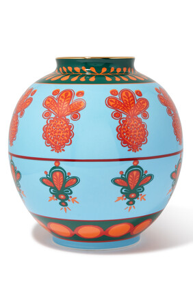 Pineapple Azzurro Print Bubble Vase
